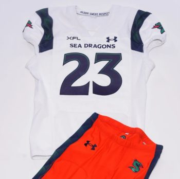 Custom XFL Seattle Sea Dragons White stitched Away football Jersey men women youth S-6XL size