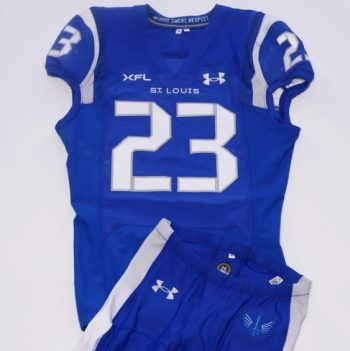 Custom XFL St. Louis BattleHawks Blue stitched Home football Jersey men women youth S-6XL size