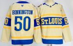 #50 BINNINGTON Thomas ST. Louis Blues stitched hockey jersey MEN WOMEN YOUTH S-6XL SIZE
