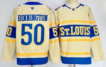 #50 BINNINGTON Thomas ST. Louis Blues stitched hockey jersey MEN WOMEN YOUTH S-6XL SIZE