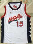 1996 Atlanta Olympics American Dream 3 Hakeem Olajuwon USA15 white embroidered jersey