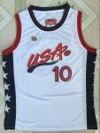 1996 Atlanta Olympics American Dream III Reggie Miller USA10 white embroidered jersey