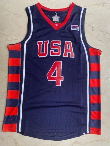 2004 Athens Olympics USA Dream VI USA Everson No. 4 blue basketball jersey