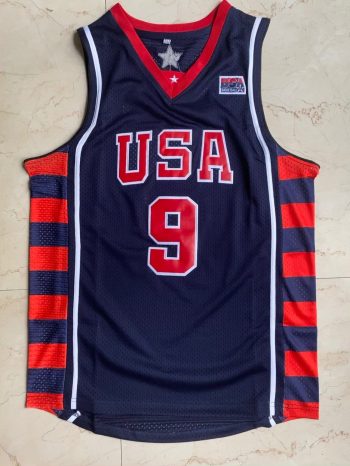 2004 Athens Olympics USA Dream VI USA James # 9 blue basketball jersey