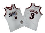 76ers No. 3 white 00-01 Mitchell Throwback hole-hole jersey - Allen Iverson