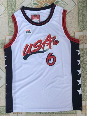 American Dream SAN Finney at the 1996 Atlanta Olympics. Hardaway USA6 white embroidered jersey