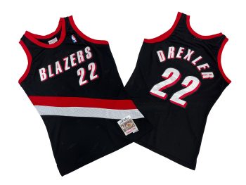 Blazers No. 22 black 91-92 Mitchell throwback jersey Clyde... Drexler