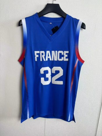 Blue embroidered jersey No. 32 of Vurbanama, France, 2024 Olympic Games