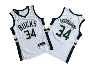 Bucks # 34 white fan edition jersey - Giannis. Antetokounmpo