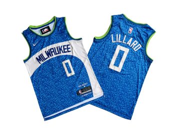 Bucks No. 0 Blue 2023 City Edition jersey - Damien. Lillard