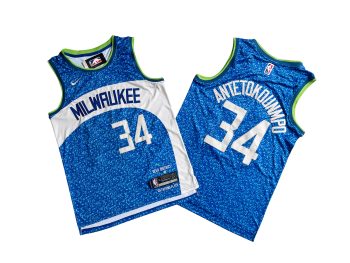 Bucks No. 34 blue 2023 City jersey - Giannis. Antetokounmpo