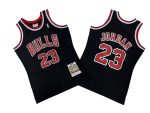 Bulls # 23 Black 97-98 Mitchell throwback jersey - Michael. Jordan