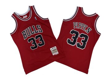 Bulls # 33 red 97-98 Mitchell throwback jersey - Scotty. Pippen