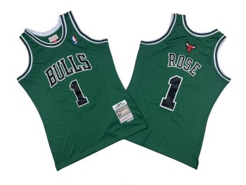 Bulls No. 1 Green 2008-09 Mitchell throwback jersey - Derek. Ross