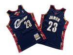 Cavaliers No. 23 Deep Blue 2008-09 Mitchell throwback holed jersey – lebron. James