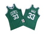 Celtics No. 33 Green 85-86 Mitchell throwback jersey - Larry. Bird