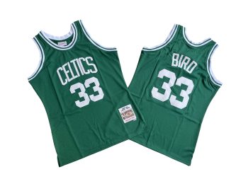 Celtics No. 33 Green 85-86 Mitchell throwback jersey - Larry. Bird