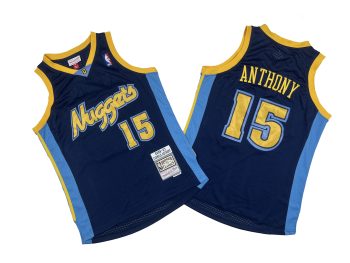 Denver No. 15 Deep Blue 06-07 Mitchell throwback hole-cloth jersey - Cameron. Anthony