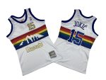 Denver No. 15 White Rainbow Mitchell throwback jersey - Nicola. Jokic