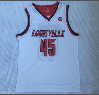 Donovan Mitchell No. 45 University of Louisville white embroidered jersey