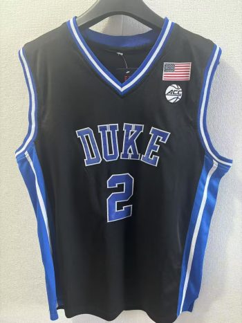 Duke No. 2 Flagg black embroidered jersey