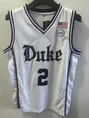 Duke No. 2 Flagg white embroidered jersey