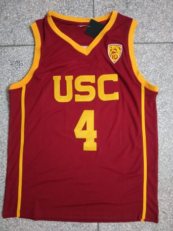 Evan Mobley's No. 4 date red college jersey