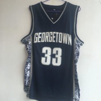 Ewing Georgetown No. 33 navy embroidered jersey
