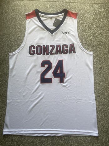 Gonzaga University 24 white college jersey 2