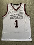 Gonzaga University No. 1 white college jersey 3