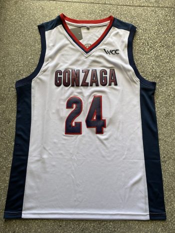 Gonzaga University No. 24 white college jersey