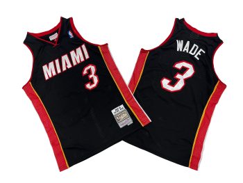Heat No. 3 Black 12-13 Mitchell throwback jersey - Dwyane. Wade