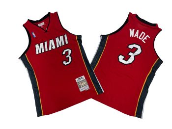 Heat No. 3 red 2005-06 Mitchell throwback jersey - Dwyane. Wade