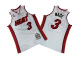 Heat No. 3 white 2005-06 Mitchell throwback jersey – Dwyane. Wade