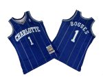 Hornets No. 1 Purple Stripes 94-95 Mitchell throwback jersey – Tiny. Boggs