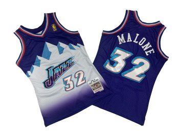 Jazz No. 32 Purple 9 Snow Mountain Edition 96-97 season Mitchell throwback jersey - CAL. Marlon
