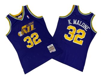 Jazz No. 32 Purple 91-92 Mitchell throwback jersey - CAL. Marlon