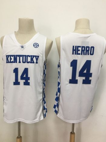 Kentucky 14 white basketball jersey