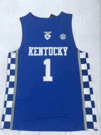 Kentucky No. 1 Booker blue embroidered college jersey