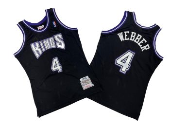 Kings No. 4 Black 98-99 Mitchell throwback jersey - Chris. Weber