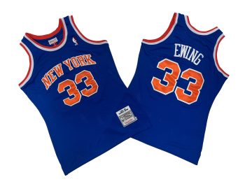 Knicks No. 33 blue 91-92 Mitchell throwback jersey - Patrick. Ewing