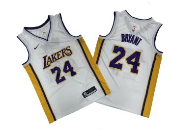 Lakers # 24 white V-neck fan version - Kobe Bryant. Bryant