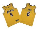 Lakers # 6 Yellow crew neck Fan Edition Jersey – lebron… James