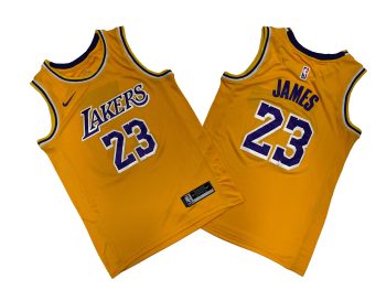 Lakers No. 23 crew neck Yellow fan version - lebron. James