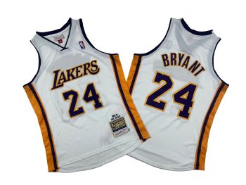 Lakers No. 24 white 09-10 Michelle throwback jersey - Kobe Bryant