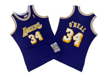 Lakers No. 34 purple 96-97 Mitchell throwback jersey - Shaquille. O 'Neal