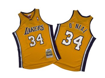 Lakers No. 34 yellow 99-00 vintage Michelle jersey - Shaquille O 'Neal
