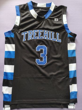 Lucas Scott Basketball Brothers Movie # 3 black embroidered jersey