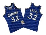 Magic No. 32 Blue and White Stripes 94-95 Mitchell throwback jersey - Shaquille. O 'Neal