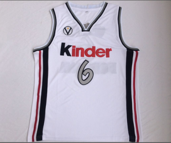 Manu Ginobili # 6 white Bologna Vitus basketball jersey
